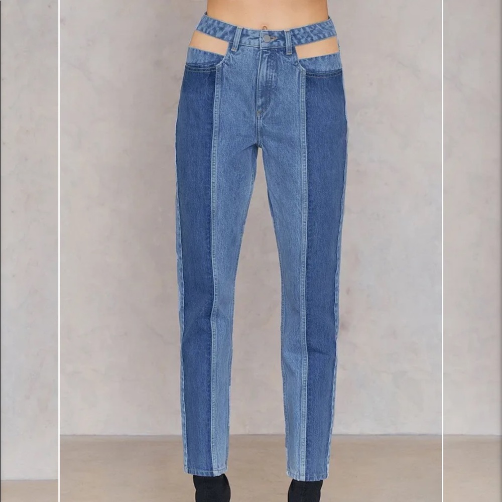 Cut Out Panel Jeans